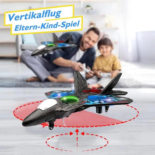 RC Fighter Jet with 2.4GHz Remote Control, EPP Foam Lightweight Material, 360° Stunt Flips, LED Lights, One-Key Takeoff/Landing, and Altitude Hold – Best Toy Airplane for Kids and Beginners