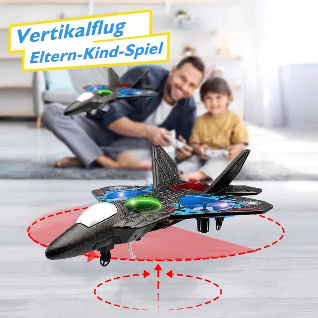 RC Fighter Jet Drone with 2.4GHz Remote Control, EPP Foam Lightweight Material, 360° Stunt Flips, LED Lights, One-Key Takeoff/Landing, and Altitude Hold – Best Toy Airplane for Kids and Beginners