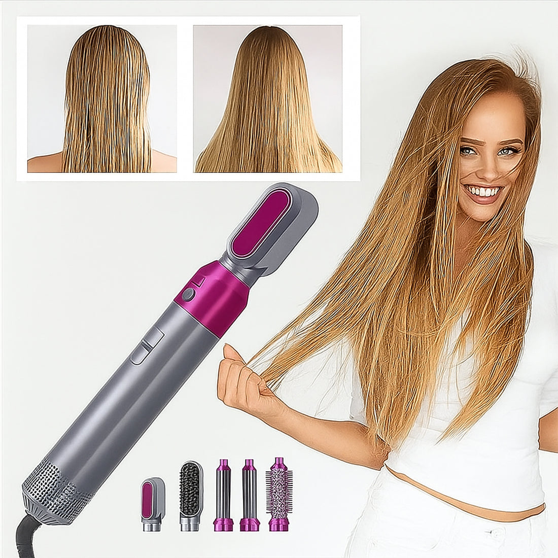 5-in-1 Hair Styler & Dryer Brush | Volumizer, Curler & Smoother